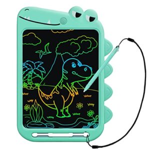 fullware lcd writing tablet for kids, 10 inch colorful drawing board, learning educational toddler toys gifts for kids, drawing tablet gift for boys girls 3 4 5 6 7 8 years old (green-dinosaur)