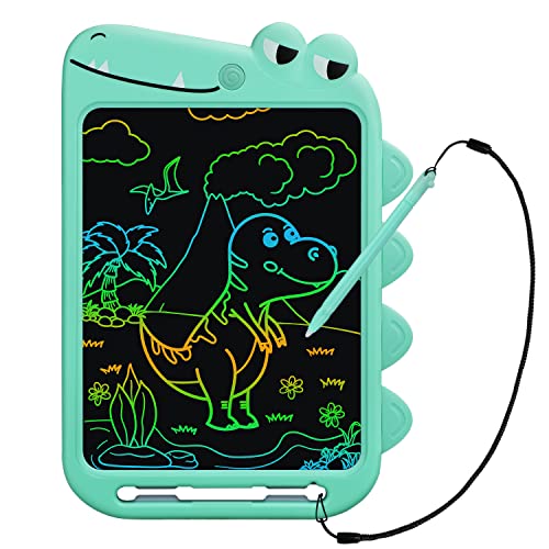 Fullware LCD Writing Tablet for Kids, 10 Inch Colorful Drawing Board, Learning Educational Toddler Toys Gifts for Kids, Drawing Tablet Gift for Boys Girls 3 4 5 6 7 8 Years Old (Green-Dinosaur)