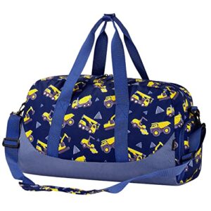 choco mocha kids duffle bag boys duffle bag for kids overnight bags for kids duffel bags kids travel bag tractor duffle bag for boys overnight bag child duffle bag excavator weekender bag large blue