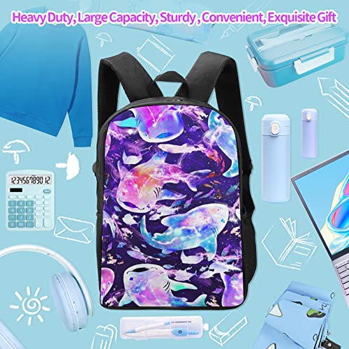 MEDTOGS Shark Backpacks for School 17 inch School Bag Large Book Bags for Middle School High School College Travel