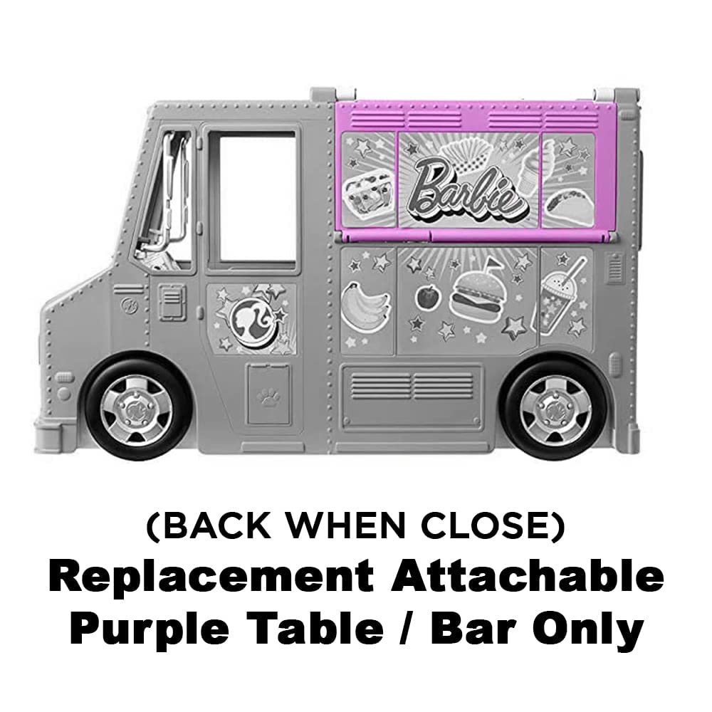 Barbie Replacement Parts Doll Fresh 'n Fun Foodtruck Playset - GMW07 ~ Replacement Attachable Purple Table / Bar