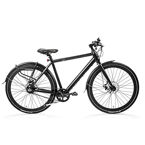 MAGICYCLE Commuter Electric Bike for Adults 350W Motor Belt Drive Ebike 52V 7A Lightweight Electric Bike 28" 20MPH Commuter Electric Bicycle Up to 40 Miles (Black)