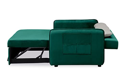 HABITRIO Modern 54" Pull Out Sleep Sofa Bed 2 Seater Loveseats Sofa Couch with Adjsutable Backrest,Side Pockets and 2 Lumbar Pillows for Apartment Office Living Room