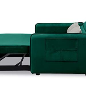 HABITRIO Modern 54" Pull Out Sleep Sofa Bed 2 Seater Loveseats Sofa Couch with Adjsutable Backrest,Side Pockets and 2 Lumbar Pillows for Apartment Office Living Room