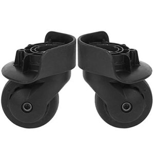 Luggage Caster, A65 1 Pair Universal Luggage Suitcase Spinner Wheels PP PET Mute Swivel Wheels Replacement Outdoor Supplies with 9Pcs Screws Black(L 65x57x55mm)