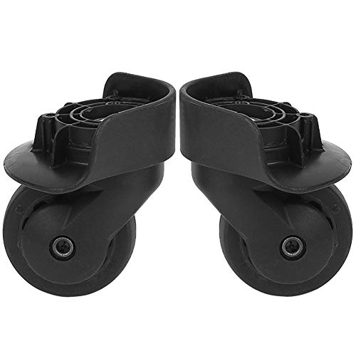 Luggage Caster, A65 1 Pair Universal Luggage Suitcase Spinner Wheels PP PET Mute Swivel Wheels Replacement Outdoor Supplies with 9Pcs Screws Black(L 65x57x55mm)