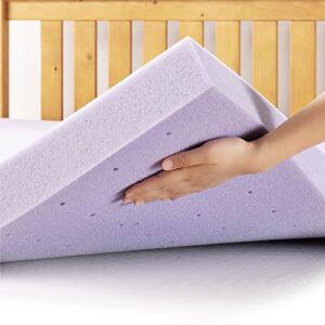 Mellow 3 Inch Ventilated Memory Foam Mattress Topper, Soothing Lavender Infusion, Full