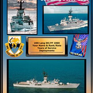 USS Lang DE/FF 1060 Custom Personalized Photo, US Navy Destroyer, US Navy Ships. Tin Can Sailors.