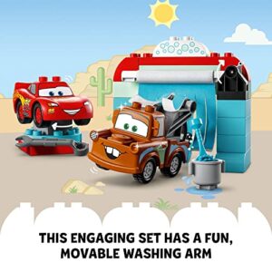 LEGO DUPLO Disney and Pixar's Cars Lightning McQueen & Mater's Car Wash Fun 10996, Buildable Toy for 2 Year Old Toddlers, Boys & Girls, Birthday Gift Idea