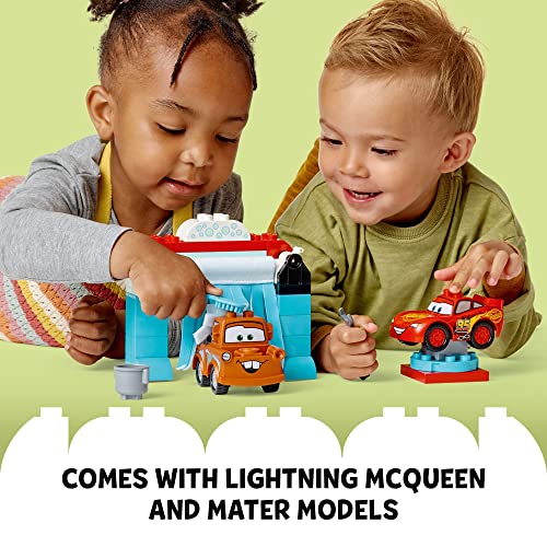 LEGO DUPLO Disney and Pixar's Cars Lightning McQueen & Mater's Car Wash Fun 10996, Buildable Toy for 2 Year Old Toddlers, Boys & Girls, Birthday Gift Idea