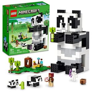 lego minecraft the panda haven 21245, movable toy house with baby panda animal figures, gaming christmas toy for kids, great gift idea for boys and girls ages 8 and up