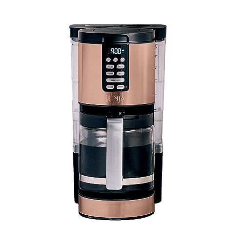 Ninja DCM201CP Programmable XL 14-Cup Coffee Maker PRO with Permanent Filter, 2 Brew Styles Classic & Rich, Delay Brew, Freshness Timer & Keep Warm, Dishwasher Safe, Copper