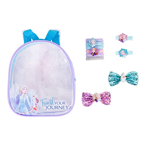 LUV HER Kid's Frozen Fashioninsta's Backpack -Elsa & Anna Accessories Set for Girls -Princess Elsa Sets - Bow's with Alligator Clips, Hair Ties, Backpack Ages 3+