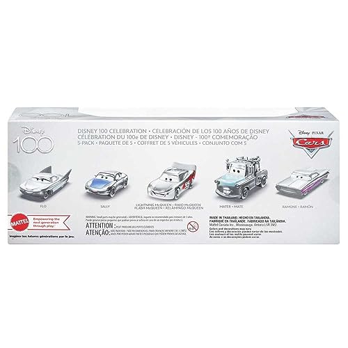 Mattel Disney and Pixar Cars Set of 5 Collectible Character Toy Cars & Trucks Inspired by Disney's 100 Years of Wonder