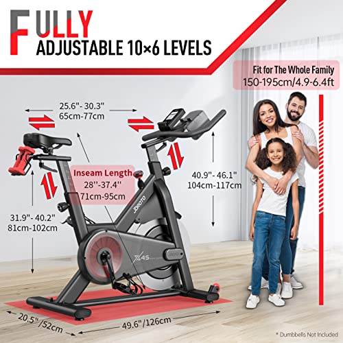JOROTO Stationary Bikes for Home - X4S Bluetooth Exercise Bike with Readable Magnetic Resistance, 330 Pounds Capacity, 44 Days Kinomap Menmbership