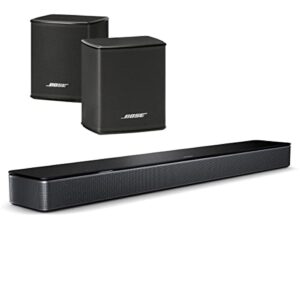 bose smart soundbar 300 bluetooth wi-fi voice control, black bundle wireless surround speakers and soundtouch black, pair