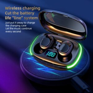 Wireless Earbuds Bluetooth Headphones with Wireless Charging Case IPX4 Waterproof Stereo Earphones in-Ear for SPOR (Y70)