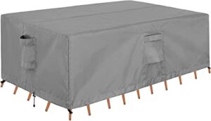 outdoorlines outdoor waterproof patio table furniture set covers - rectangle couch sectional cover outside weatherproof patio furniture covering for deck, lawn and backyard 126"l x 63"w x 28"h, gray