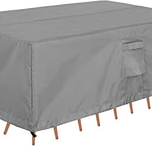 OutdoorLines Outdoor Waterproof Patio Table Furniture Set Covers - Rectangle Couch Sectional Cover Outside Weatherproof Patio Furniture Covering for Deck, Lawn and Backyard 126"L x 63"W x 28"H, Gray