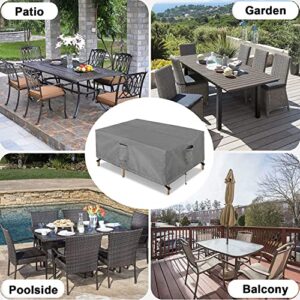 OutdoorLines Outdoor Waterproof Patio Table Furniture Set Covers - Rectangle Couch Sectional Cover Outside Weatherproof Patio Furniture Covering for Deck, Lawn and Backyard 126"L x 63"W x 28"H, Gray