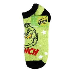 Bioworld The Grinch Face & Ornament Women's 3-Pack Ankle Socks