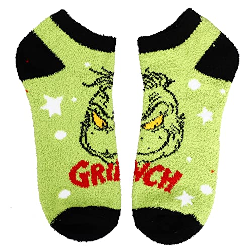 Bioworld The Grinch Face & Ornament Women's 3-Pack Ankle Socks