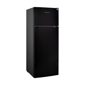 frestec 7.4 cu' refrigerator with freezer, apartment size refrigerator top freezer, 2 door fridge with adjustable thermostat control, freestanding, door swing, black (fr 742 bk)