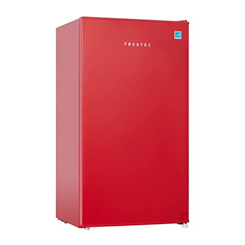 Frestec 3.1 CU' Mini Refregiator, Compact Refrigerator, Small Refrigerator with Freezer, Red (FR 310 RED)