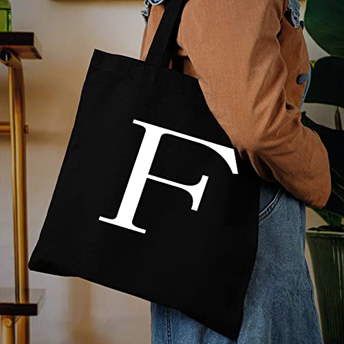 Personalized Tote Bag for Bridesmaid, Canvas Bag Letter Tote Reusable Canvas Tote Bag Letter Bag Shopping Bag Alphabet Bags for Women Monogrammed Bachelorette Party Gift