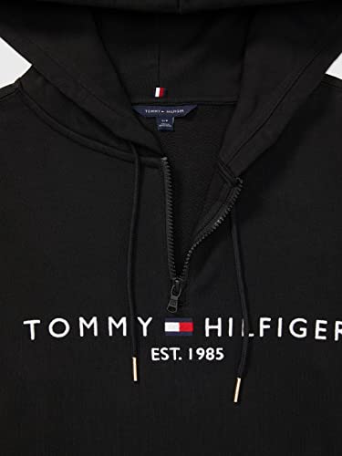 Tommy Hilfiger Women's Adaptive Logo Hoodie with Zipper Closure, Dark Sable, M