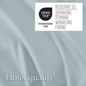 lalaLOOM Twin Bed Sheet Set, Soft Microfiber Hotel Luxury Bedding, Extra Deep Pocket, 3 Piece Sheets and Pillowcase Sets, Breathable Wrinkle, Fade Resistant, Easy Care Machine Washable Linen, Sea Blue