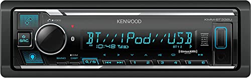 KENWOOD KMM-BT332U Bluetooth Car Stereo with USB Port, AM/FM Radio, MP3 Player, Multi Color LCD, Detachable Face, Built in Amazon Alexa Plus SXV300V1 SiriusXM Tuner