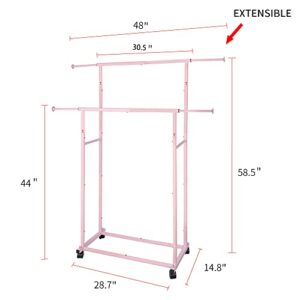 Fishat Double Rod Clothing Garment Rack