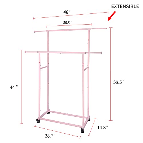 Fishat Double Rod Clothing Garment Rack