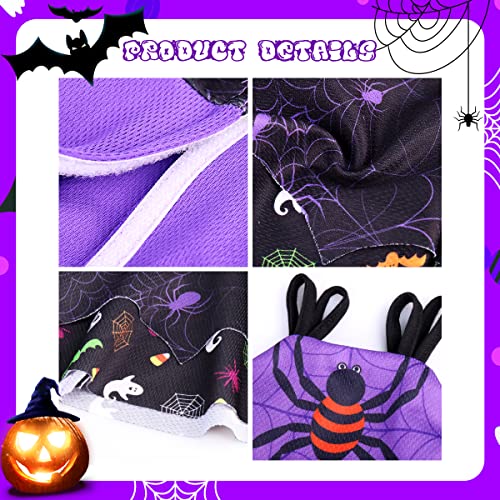 Halloween 18 Inch Doll Clothes and Accessories Halloween Doll Costumes Outfits Spider Theme with Dress, Shoes, Spider Trick or Treat Bag and Witch Hat for 18 Inch Doll Halloween Costumes