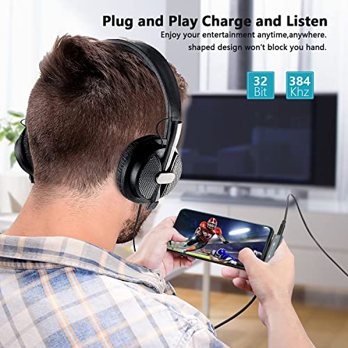 USB C to 3.5mm Audio Headphone Adapter and Charger, 2 in 1 USB C Headphone Jack HiFi DAC with 27W Fast Charging Dongle Adapter Compatible with Galaxy S23 Ultra/S22+/A53/Note 20, Pixel 7/7Pro/6/6Pro/5