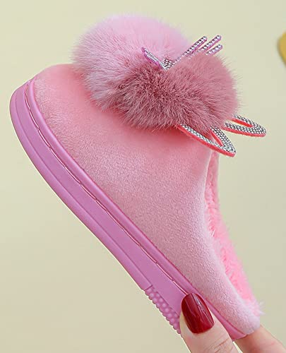 Toddler Slippers Girls Kids Slippers Cute Cat House Slipper Fuzzy Slippers Pink Slipper Winter Warm Slippers Soft House Shoes