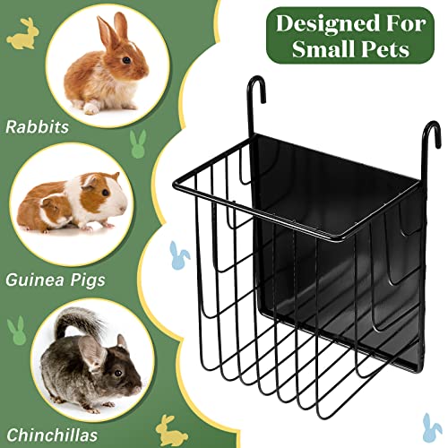 2 Pcs Pet Hay Feeder Guinea Pig Metal Hookable Manger Rabbit Feeder Hay Holder for Rabbits Hanging Hay Rack Timothy Hay for Guinea Pig Bunny Chinchilla Small Animal Cage, 7.3 x 6.7 x 4.3 Inch