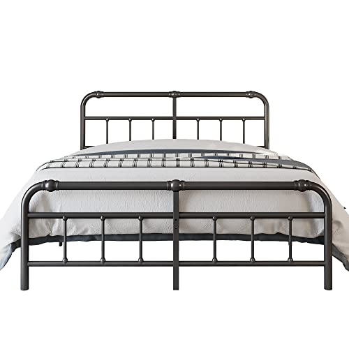 Artimorany California King Bed Frame with Headboard and Footboard,14 inch High, 3500 Pounds Heavy Duty Mattress Platform No Box Spring Needed, Easy to Assemble, Noise Free(Black)