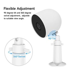 Ayotu Metal Wall Mount for Google Nest Cam(Battery), 360 Degree Flexible Adjustable Security Bracket, Rust-Proof with Durable, 2 Pack White