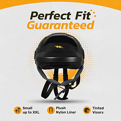 AMPED Off-Road DOT Certified UTV Open Face Helmet - Lightweight Composite Open Face Helmet for Off-Road Adventures (X-Large)