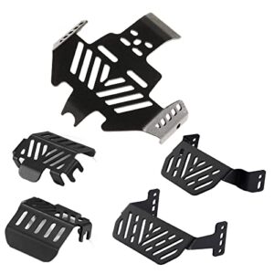 1/10 rc chassis armor set for trx-4 sport car, stainless steel skid plate for traxxas trx4 sport body (powder spray), link shock axle protector for bronco k5 blazer defender (all 5pcs protectors)