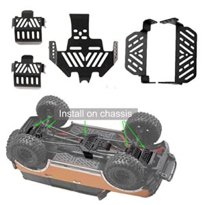 1/10 RC Chassis Armor Set for TRX-4 Sport Car, Stainless Steel Skid Plate for TRAXXAS TRX4 Sport Body (Powder Spray), Link Shock Axle Protector for Bronco K5 Blazer Defender (All 5pcs Protectors)