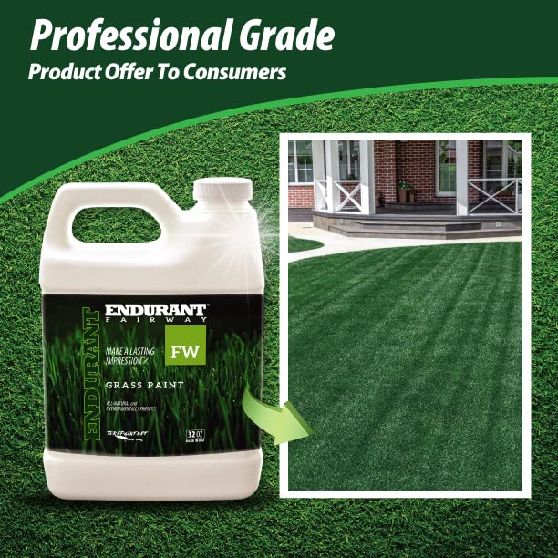 Endurant Green Grass Paint for Lawn and Fairway Treats Dry or Patchy Lawn – Pet Friendly Eco-friendly Lawn Spray Paint and Turf Grass Dye (32 oz, Fairway)