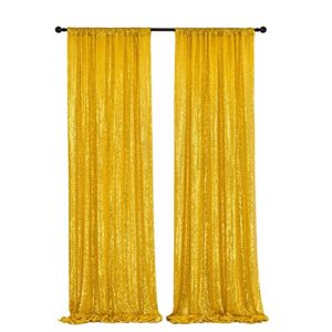 gold sequin backdrop curtain 4x10ft glitter backdrop curtain for wedding birthday party home decoration thick and opaque background drapes 2 panel 2x10ft