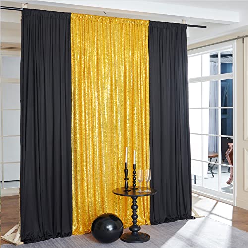 Gold Sequin Backdrop Curtain 4x10ft Glitter Backdrop Curtain for Wedding Birthday Party Home Decoration Thick and Opaque Background Drapes 2 Panel 2x10ft