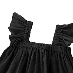 LNKXRTY Baby Girls Cotton Dress Sleeveless Swiss Dot Dress Toddler A-Line Casual Dress Sleeveless Baby Cute Party Dresses 688 Black 120