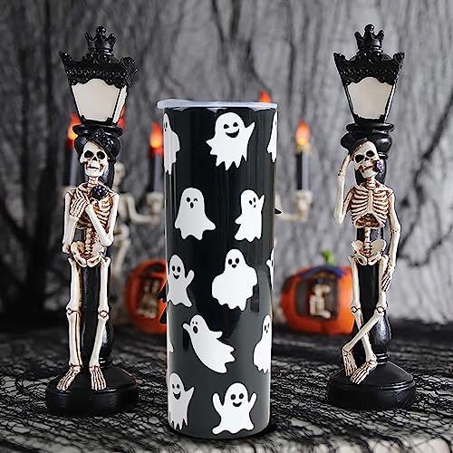 Halloween Tumbler Ghost Cup Halloween Gifts for Women Ghost Tumbler with Lids and Straw 20OZ Travel coffee Mugs insulated stainless steel Gothic Tumbler Unique Birthday Gift for Kids