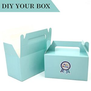 Oletx 50Pcs Blue Gable Gift Boxes, Party Favor Treat Box, Goodie Box, Cookie Candy Box for Birthday Party, Baby Shower, Classroom Activity and Any Fun Occasion Decoration Supplies.