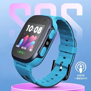 Children's Phone Watch Smart Positioning IPX7 Swimming-Grade Waterproof Photo Multi-Function Two-Way Call Smart Watch Blue Halloween Window Decorations 204